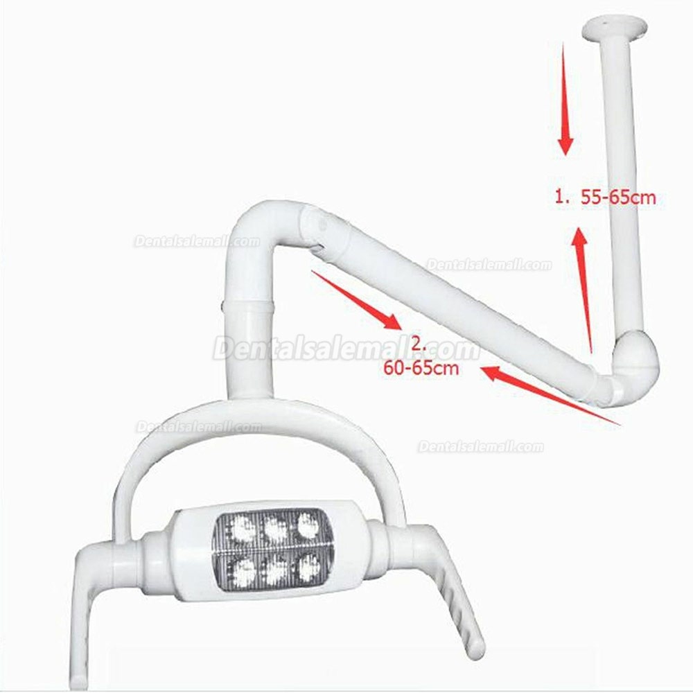 US STOCK!Ceiling-mounted Dental Oral Light Lamp Operating Lamp 6 LED Lens With Arm